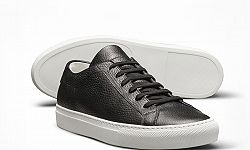 Black grain calf sneakers