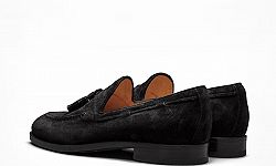 Tassel loafer black velvet