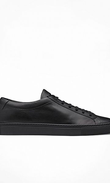 Black fine calf sneakers