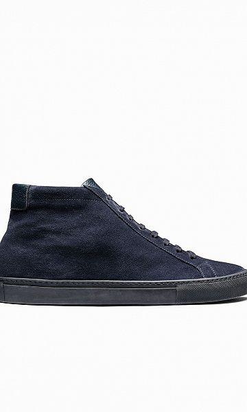 midnight blue mid top sneakers