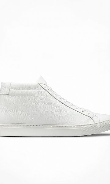 White sneakers grain calf